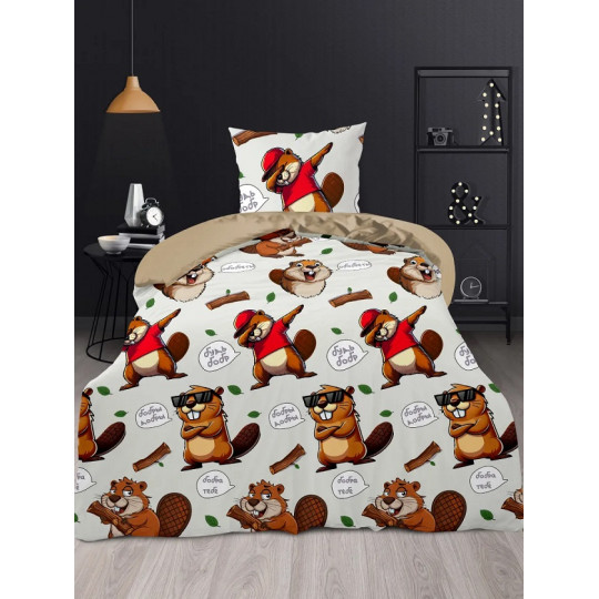 КПБ Тинейджер Перкаль 1,5 спальный, рис. 20450 Бобр добр