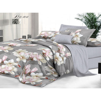 КПБ Сатин De Luxe 1,5 спальный рис. Дама КПБ Сатин De Luxe 1,5 спальный рис. Дама