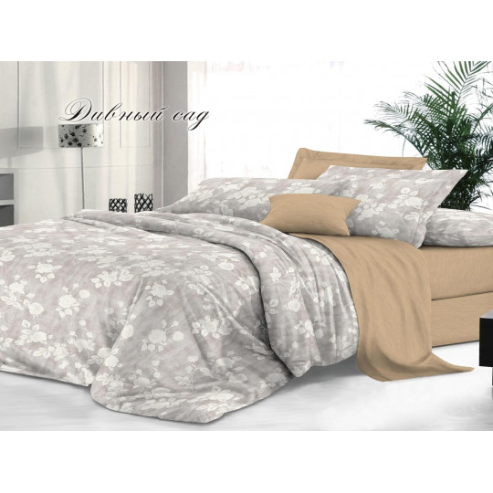 КПБ Сатин De Luxe 1,5 спальный рис. Дивный сад