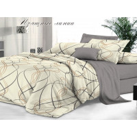 КПБ Сатин De Luxe Дуэт Семейный рис. Изящные линии