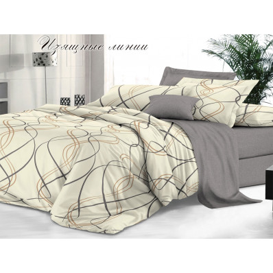 КПБ Сатин De Luxe Дуэт Семейный рис. Изящные линии КПБ Сатин De Luxe Дуэт Семейный рис. Изящные линии