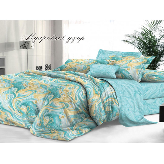 КПБ Сатин De Luxe 1,5 спальный рис. Муаровый узор