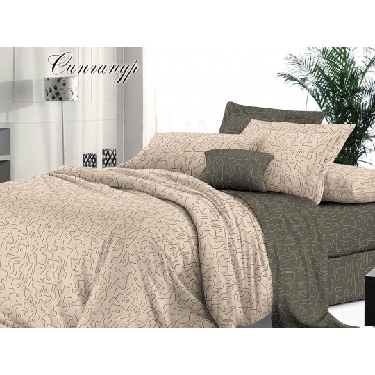 КПБ Сатин De Luxe 1,5 спальный рис. Сингапур