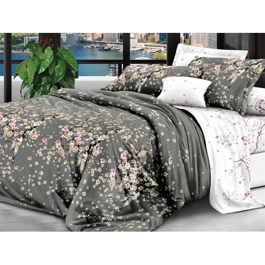 КПБ Сатин De Luxe 1,5 спальный рис. Туманное утро