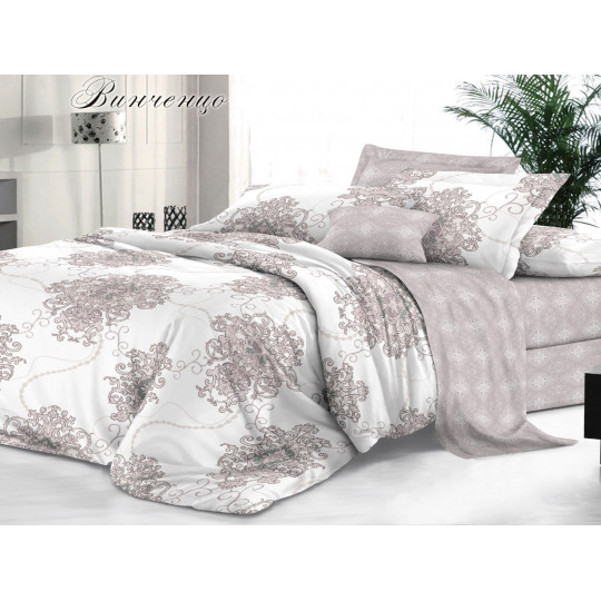 КПБ Сатин De Luxe 1,5 спальный рис. Винченцо