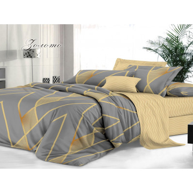 КПБ Сатин De Luxe 2 спальный Макси рис. Золото КПБ Сатин De Luxe 2 спальный Макси рис. Золото