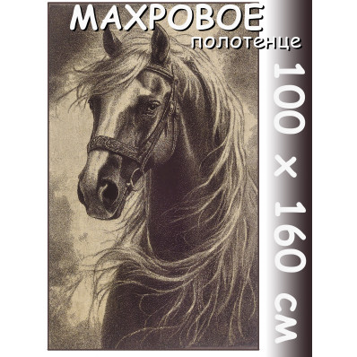 Полотенце махровое супербанное 100х160 см, рис. Царица степей