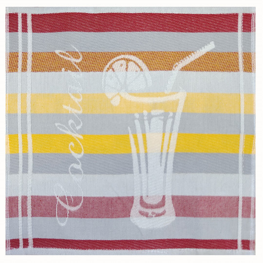 Салфетка пестротканая 30х30 см, рис. Коктейль, 4010