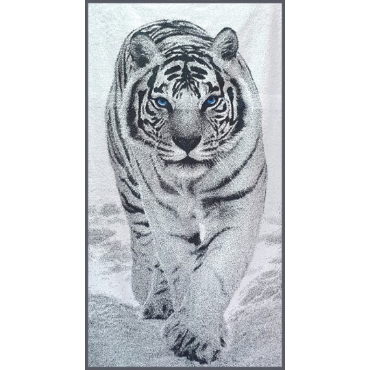 Полотенце махровое 70х140 Белый тигр