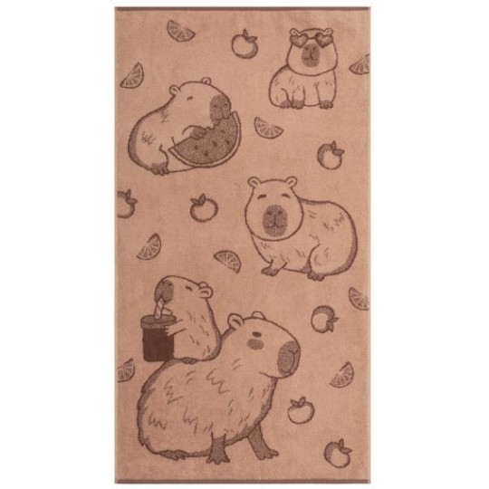 Полотенце махровое 70х130 см, рис. Capibara 6314