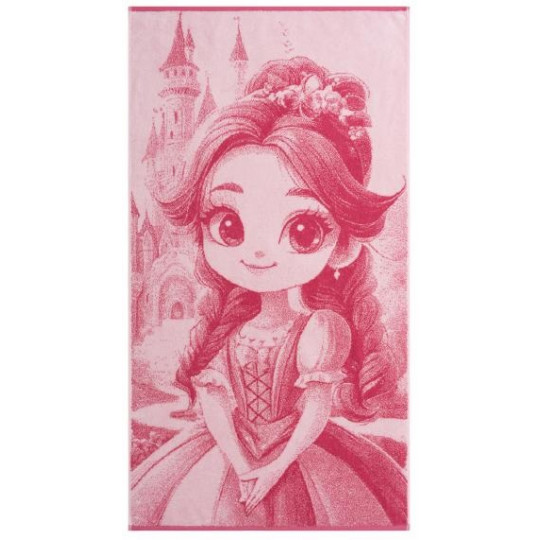 Полотенце махровое 70х130 см, рис. Cute Princess 6947